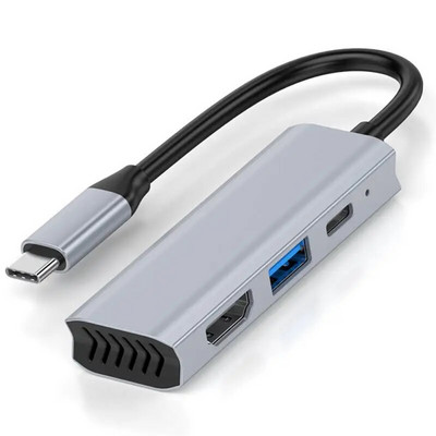 C típusú dokkoló állomás 3 az 1-ben USB-C - kompatibilis hub adapter 5 Gbps nagy sebességű átviteli 4K laptop bővítő