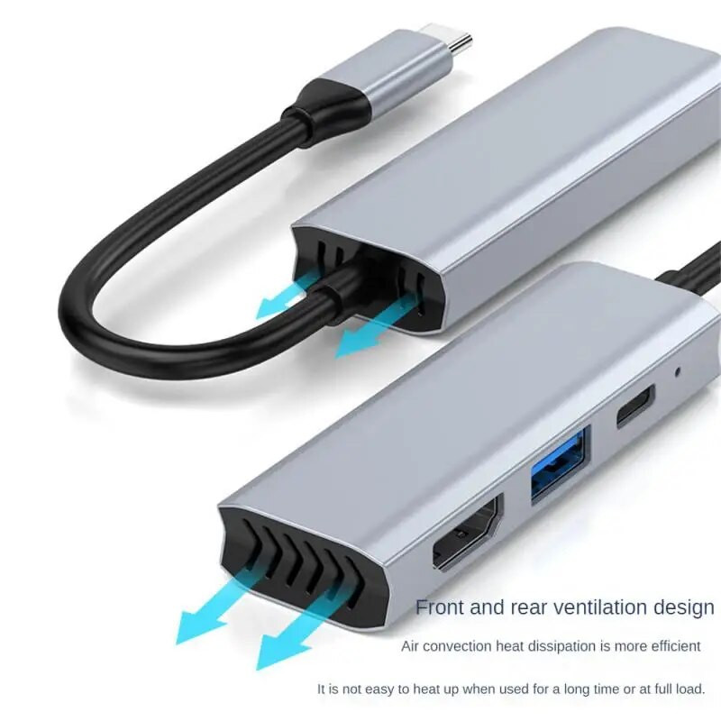C típusú dokkoló állomás 3 az 1-ben USB-C - kompatibilis hub adapter 5 Gbps nagy sebességű átviteli 4K laptop bővítő