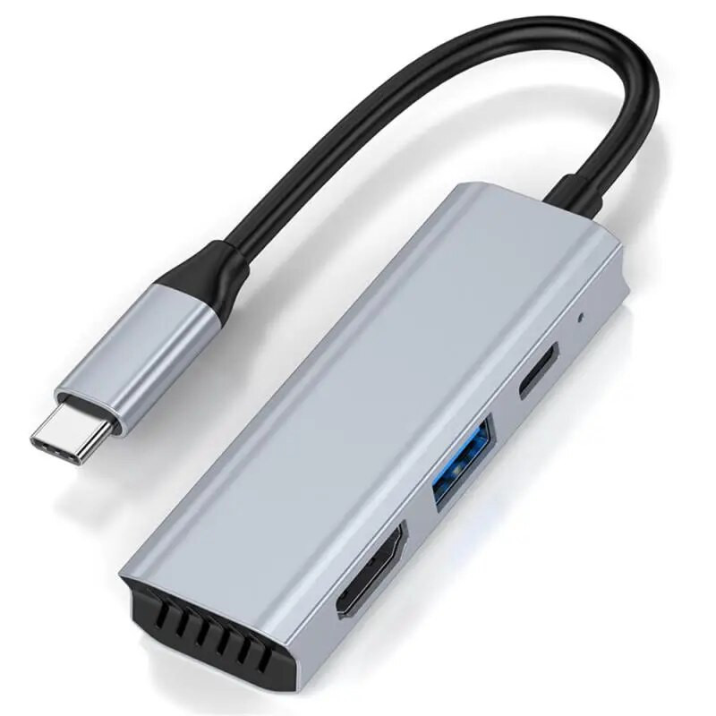 C típusú dokkoló állomás 3 az 1-ben USB-C - kompatibilis hub adapter 5 Gbps nagy sebességű átviteli 4K laptop bővítő