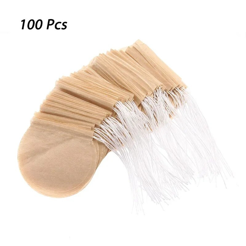 Apvalūs arbatos maišeliai 100 vnt. / partijos arbatos maišeliai Tušti kvapnūs arbatos maišeliai Filtruotas užpilas su styga Heal Seal Popieriniai arbatos maišeliai, skirti vaistažolių arbatai