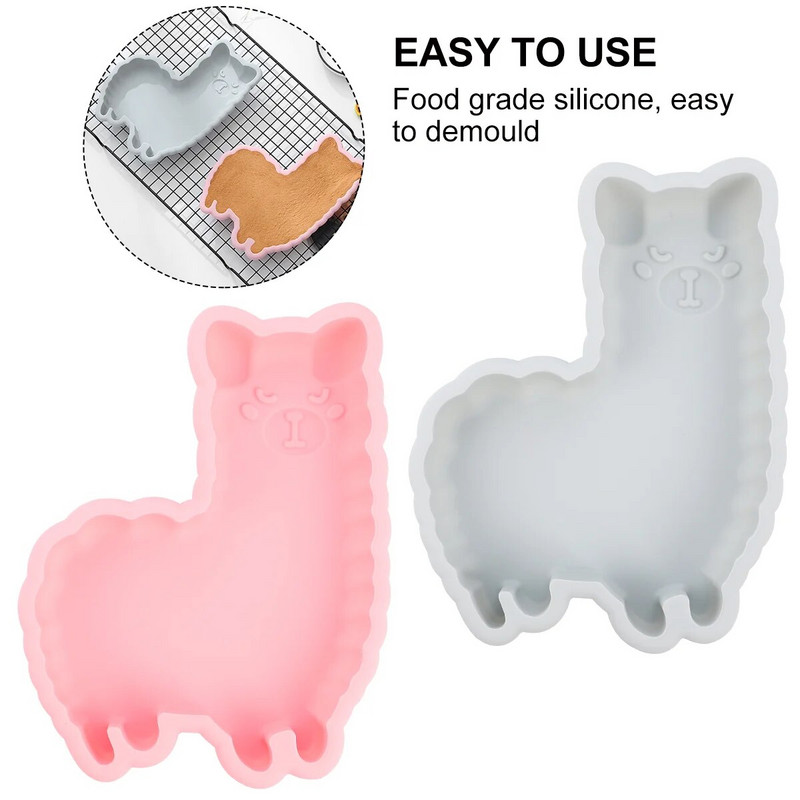 2 vnt. Silikono pyrago keptuvė Alpakos formos torto formelės ne keptuvės deserto formos Duonos formelės Brownie formavimo įrankiai Virtuvės valgomojo baro reikmenys
