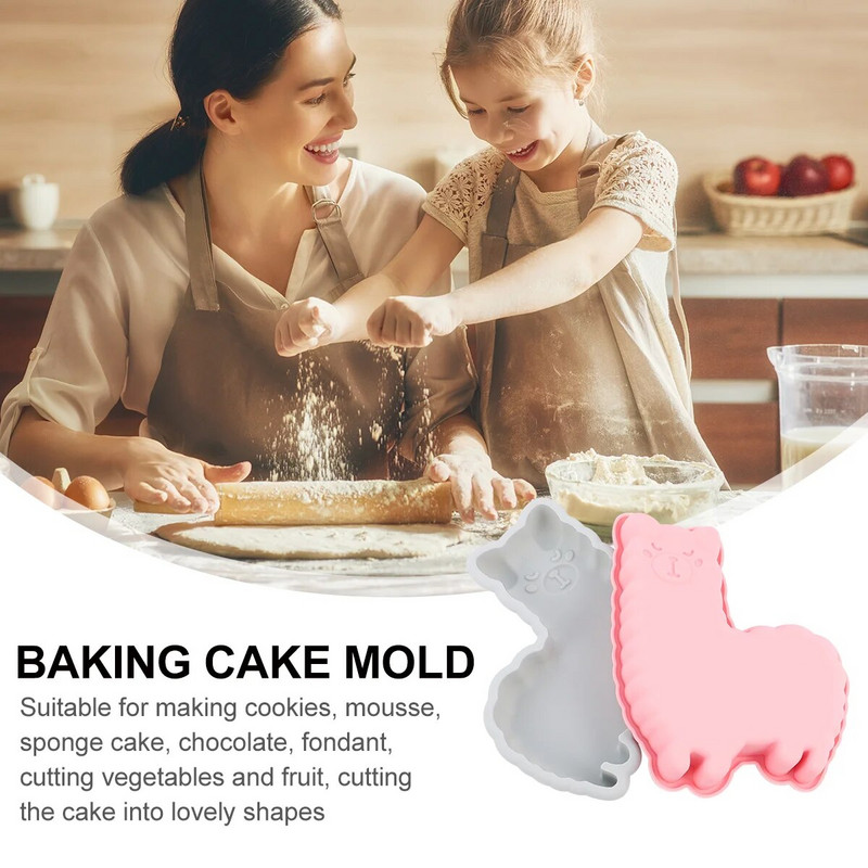 2 vnt. Silikono pyrago keptuvė Alpakos formos torto formelės ne keptuvės deserto formos Duonos formelės Brownie formavimo įrankiai Virtuvės valgomojo baro reikmenys