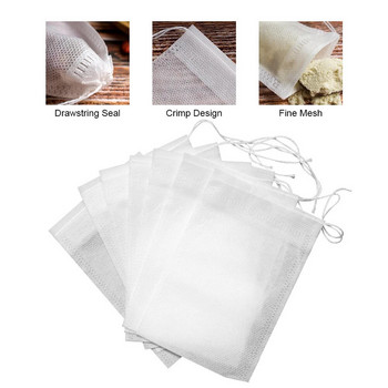100 τεμ. φακελάκια τσαγιού μιας χρήσης με κορδόνι κενή τσάντα έγχυσης τσαγιού Φακελάκια φίλτρου τσαγιού για χαλαρό τσάι για κουζίνα