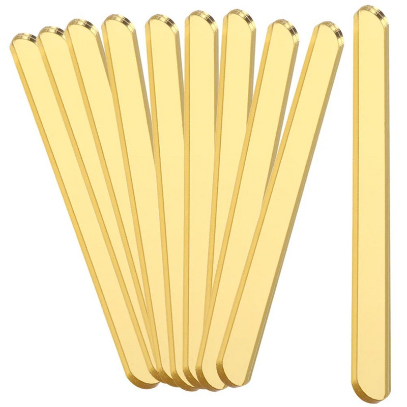 Ακρυλικό ραβδί παγωτό μπαστούνια παγωτού επαναχρησιμοποιήσιμα ξυλάκια για κέικ χρυσό καθρέφτη Μπαστούνια παγωτού ακρυλικό ραβδί Τούρτα για το σπίτι