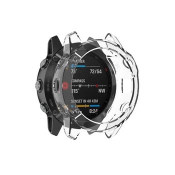 Για Garmin Fenix 6 Pro 6S 6X Pro Soft Crystal Clear TPU Protector Case Cover Frame Smart ρολόγια αξεσουάρ Fenix6 Fenix6X Shell