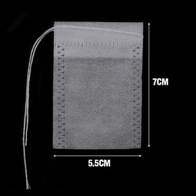 50 vnt. vienkartiniai arbatos maišeliai Tušti kvapnūs arbatos maišeliai Neaustiniai arbatos filtrų maišeliai su virvele Heal Seal arbatos maišeliai Virtuvės reikmenys