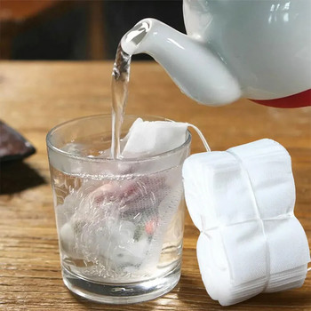 100 бр. Чаени торбички за еднократна употреба Нетъкан плат Чаен инфузор с връв Heal Seal Teaware Spice Tea Filter Bag Празни пакетчета чай