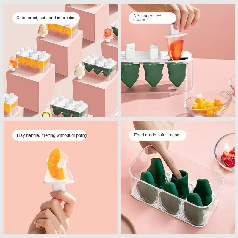 Promocija! Ljetni novi kreativni Six Grid mali kalup za sladoled Silikonski kalup za sladoled za hranu