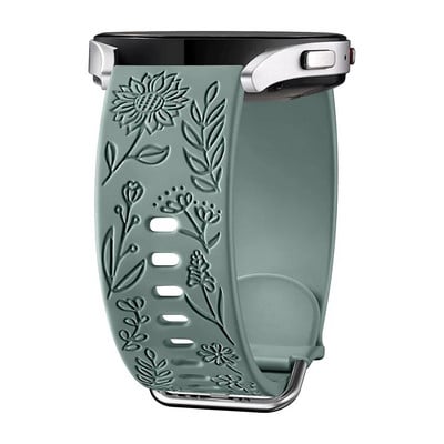 20 mm graviruotos saulėgrąžų juostos, skirtos „Samsung Galaxy Watch 5“ / „Watch 4“ / „Watch 6 40 mm“ 44 mm / „Galaxy Watch 5 Pro 45 mm / Galaxy Active 2“