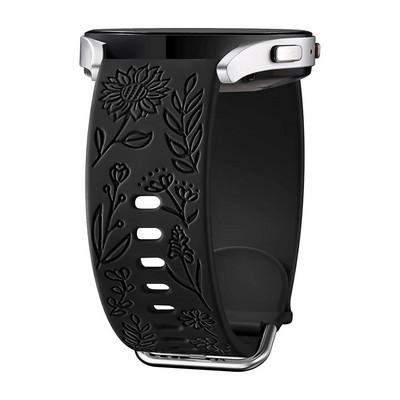 20 mm graviruotos saulėgrąžų juostos, skirtos „Samsung Galaxy Watch 5“ / „Watch 4“ / „Watch 6 40 mm“ 44 mm / „Galaxy Watch 5 Pro 45 mm / Galaxy Active 2“