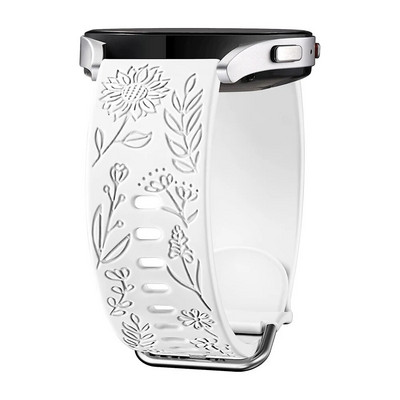 20 mm graviruotos saulėgrąžų juostos, skirtos „Samsung Galaxy Watch 5“ / „Watch 4“ / „Watch 6 40 mm“ 44 mm / „Galaxy Watch 5 Pro 45 mm / Galaxy Active 2“