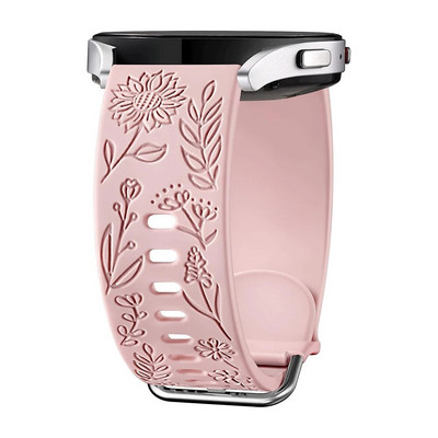 20 mm graviruotos saulėgrąžų juostos, skirtos „Samsung Galaxy Watch 5“ / „Watch 4“ / „Watch 6 40 mm“ 44 mm / „Galaxy Watch 5 Pro 45 mm / Galaxy Active 2“