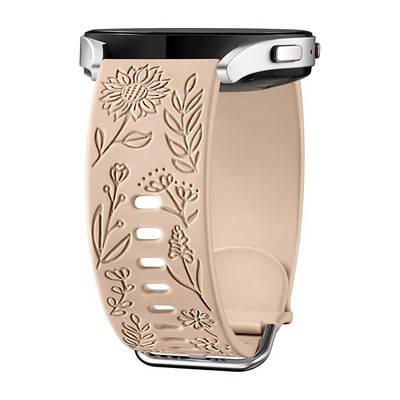 20 mm graviruotos saulėgrąžų juostos, skirtos „Samsung Galaxy Watch 5“ / „Watch 4“ / „Watch 6 40 mm“ 44 mm / „Galaxy Watch 5 Pro 45 mm / Galaxy Active 2“