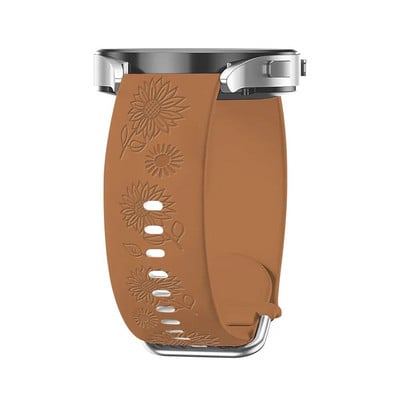 Χαραγμένο Floral Band για Samsung Galaxy Watch 6/4/classic/5/pro/3/Active 2 Bracelet Silicone Huawei GT3 GT4 Pro 20mm Watch Band