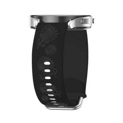 Χαραγμένο Floral Band για Samsung Galaxy Watch 6/4/classic/5/pro/3/Active 2 Bracelet Silicone Huawei GT3 GT4 Pro 20mm Watch Band