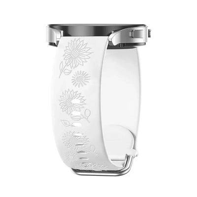Χαραγμένο Floral Band για Samsung Galaxy Watch 6/4/classic/5/pro/3/Active 2 Bracelet Silicone Huawei GT3 GT4 Pro 20mm Watch Band