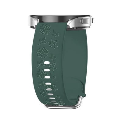 Χαραγμένο Floral Band για Samsung Galaxy Watch 6/4/classic/5/pro/3/Active 2 Bracelet Silicone Huawei GT3 GT4 Pro 20mm Watch Band