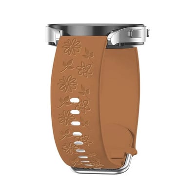 Χαραγμένο Floral Band για Samsung Galaxy Watch 6/4/classic/5/pro/3/Active 2 Bracelet Silicone Huawei GT3 GT4 Pro 20mm Watch Band
