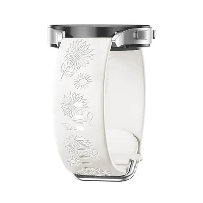 Χαραγμένο Floral Band για Samsung Galaxy Watch 6/4/classic/5/pro/3/Active 2 Bracelet Silicone Huawei GT3 GT4 Pro 20mm Watch Band