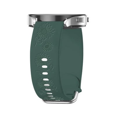 Χαραγμένο Floral Band για Samsung Galaxy Watch 6/4/classic/5/pro/3/Active 2 Bracelet Silicone Huawei GT3 GT4 Pro 20mm Watch Band