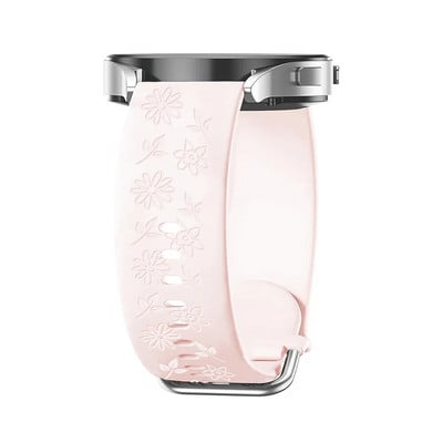 Χαραγμένο Floral Band για Samsung Galaxy Watch 6/4/classic/5/pro/3/Active 2 Bracelet Silicone Huawei GT3 GT4 Pro 20mm Watch Band