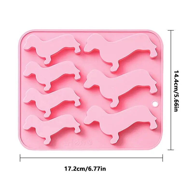 Ledo kubelių padėklas Silikoniniai padėklai Formos šunų formelės Taksas Šokolado formos kepiniai Candylidmini Jellypuppy Cream Buffin Gamina