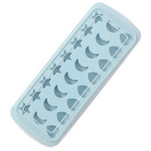 Silikoninis kubelių padėklas 24- Mėnulio žvaigždės formos šokolado formelių formelių kūrimas vaikų vakarėliams mėlynos spalvos.