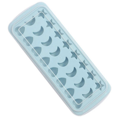 Silikoninis kubelių padėklas 24- Mėnulio žvaigždės formos šokolado formelių formelių kūrimas vaikų vakarėliams mėlynos spalvos.