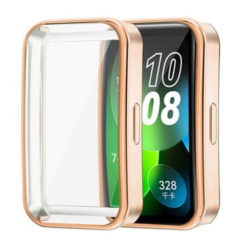 Покритие TPU калъф за Huawei Band 8 Full Coverage Screen Protector Cover Bumper за Huawei Band 8 Аксесоари за смарт часовник Черен