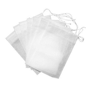 100 бр. Торбички за запарване на чай от нетъкан текстил с шнур, торбички с билки, торбички с подправки, филтърни торбички за чай за насипен чай за кухня