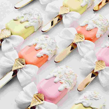 Ακρυλικό ραβδί παγωτό μπαστούνια παγωτού επαναχρησιμοποιήσιμα ξυλάκια για κέικ χρυσό καθρέφτη Μπαστούνια παγωτού ακρυλικό ραβδί Τούρτα για το σπίτι