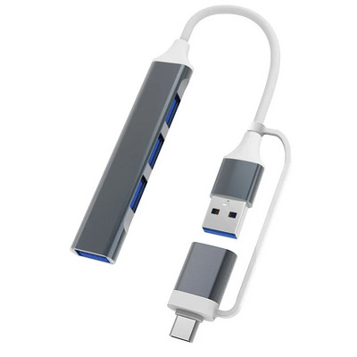 4 pordiga 2-in-1 USB 3.0 jaoturi C-tüüpi jaoturi laiendaja USB 2.0 3.0 kiire edastus mitme pordiga OTG arvutiarvuti jaoks