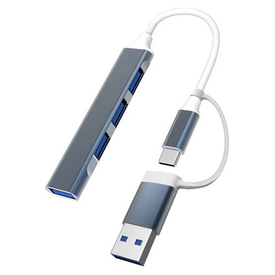 4 prievadas 2 viename USB 3.0 HUB tipo c skirstytuvo plėtiklis USB 2.0 3.0 didelės spartos perdavimo kelių prievadų OTG, skirtas asmeniniam kompiuteriui