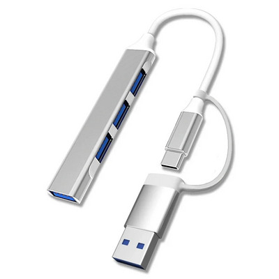 4 prievadas 2 viename USB 3.0 HUB tipo c skirstytuvo plėtiklis USB 2.0 3.0 didelės spartos perdavimo kelių prievadų OTG, skirtas asmeniniam kompiuteriui