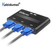 2 prievadų VGA perjungiklis kompiuterio monitorius 2 būdai VGA vaizdo skirstytuvo jungiklis adapteris keitiklis televizoriaus dėžutė, skirta kompiuterio monitoriaus priedai
