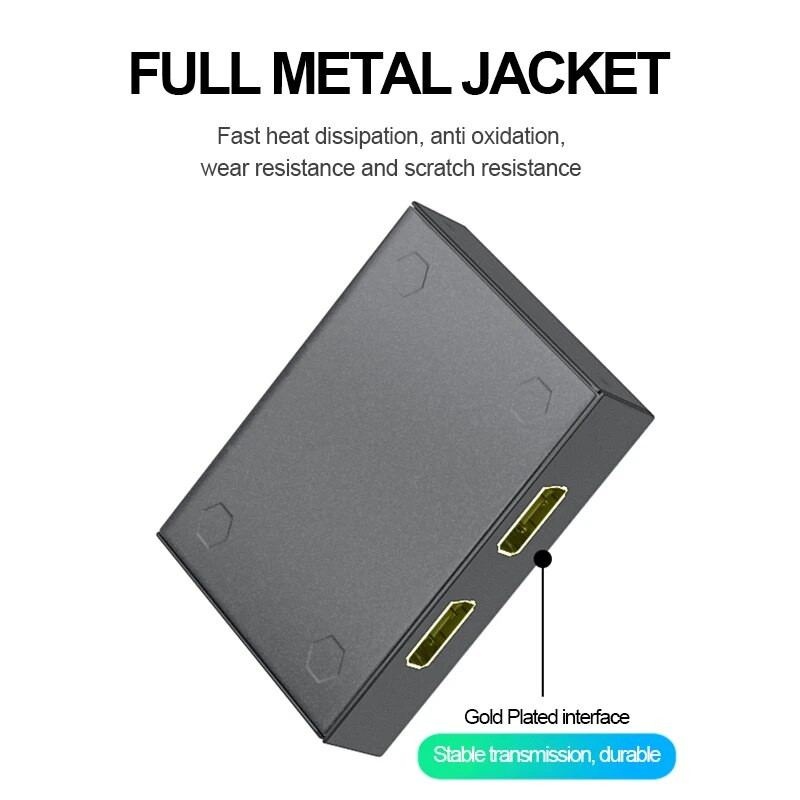 DisplayPort kapcsoló DP1.4 elosztó 8K kétirányú 1x2 / 2x1 adapter 8K@30Hz 4K@144Hz több forráshoz és Display Port HDR-hez