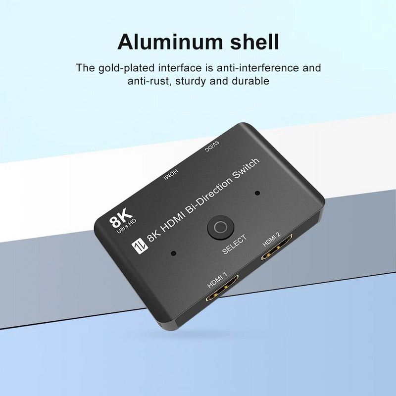Naujas su HDMI suderinamas 2.1 perjungiklis BiDirection Switch 1x2/2x1 skirstytuvo adapteris 8K 60Hz 4K 120Hz 1080P 240Hz HDR, skirtas PS5 Xbox
