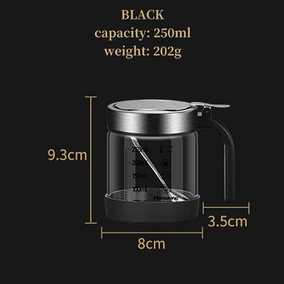 Y-152 Prieskonių stiklinis prieskonių indelis su šaukštu Cukraus dubuo Druskos plaktuvas Prieskonių indelis Virtuvės reikmenų laikymo rinkinys Prieskonių dėžutės