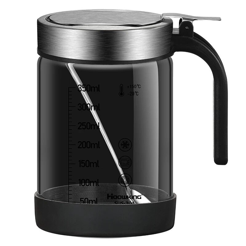 Y-152 Prieskonių stiklinis prieskonių indelis su šaukštu Cukraus dubuo Druskos plaktuvas Prieskonių indelis Virtuvės reikmenų laikymo rinkinys Prieskonių dėžutės