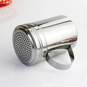 Ανοξείδωτο ατσάλι Ευέλικτο Dredge Barbecue Powder Dispenser Shaker Εργαλείο κουζίνας με λαβή Μπουκάλια πιπέρι αλάτι