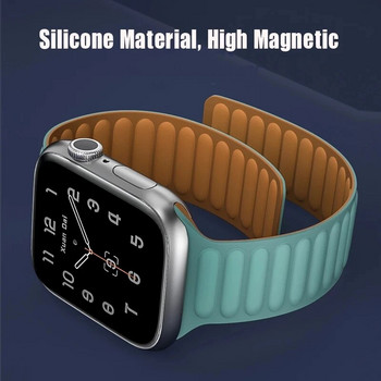 Magnetic For Apple Watch Ultra 49mm Band 41mm 45mm 40mm 44mm 38/42mm Silicone Link Bracelet iWatch Series 8 7 6 SE 5 4 3 Strap