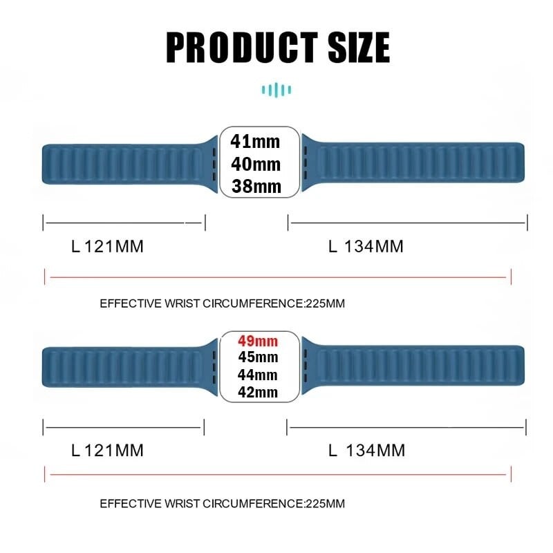 Magnetic For Apple Watch Ultra 49mm Band 41mm 45mm 40mm 44mm 38/42mm Silicone Link Bracelet iWatch Series 8 7 6 SE 5 4 3 Strap