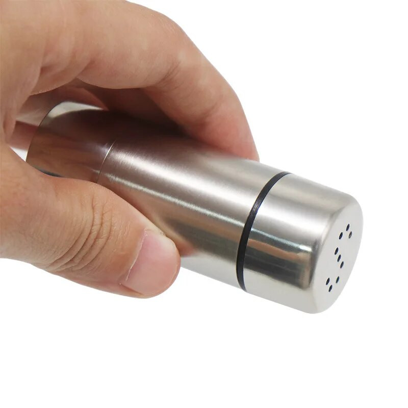 Sare, zahăr, sticlă, capac rotativ, multifuncțional, din oțel inoxidabil, 1 buc. Gadget-uri de bucătărie, condimente, piper, condimente, cutie de condimente