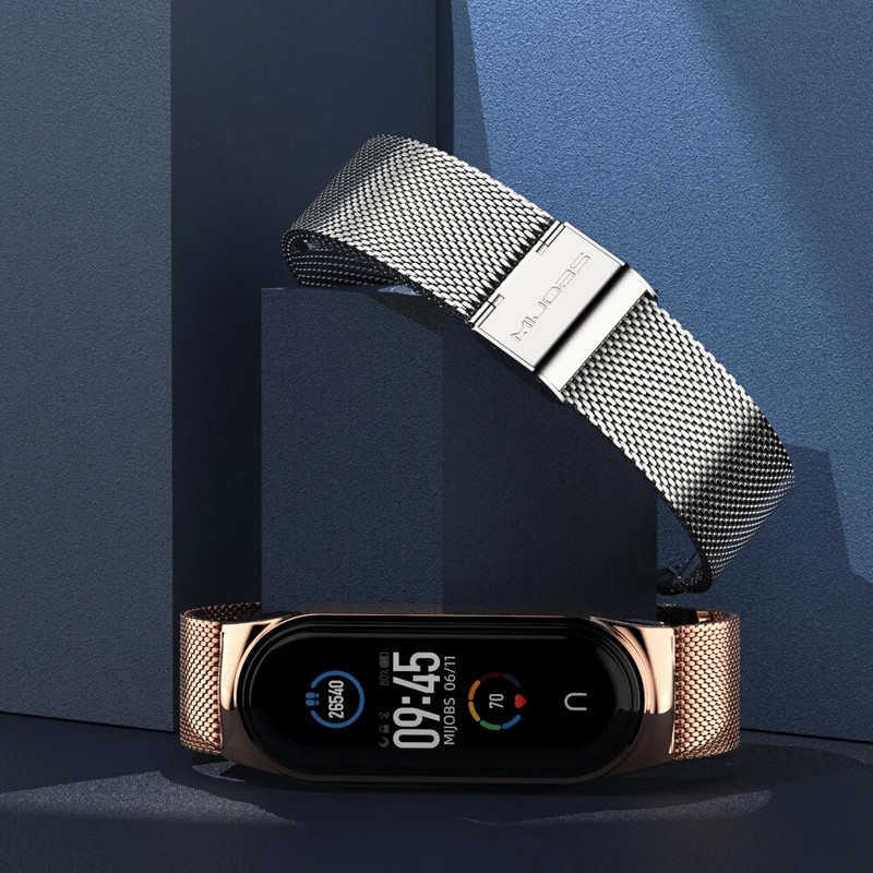 Λουράκι για Mi Band 5 6 7 8 Μεταλλικό Μιλανέζικο βραχιόλι σε Mi Band 4 Βραχιόλι από ανοξείδωτο ατσάλι Mi Band 3 Strap για Xiaomi Miband 5 4 8