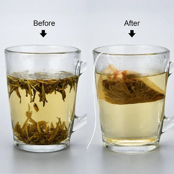 100PCS пакетчета чай за еднократна употреба Биоразградима хартиена филтърна торбичка за чай с струна Heal Seal Празна шнурче Подправка листен чай на прах