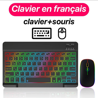 CASEPOKE háttérvilágítású billentyűzet és egér vezeték nélküli Bluetooth billentyűzet spanyol portugál orosz francia koreai nyelven iPad táblagéphez