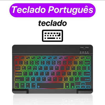 CASEPOKE háttérvilágítású billentyűzet és egér vezeték nélküli Bluetooth billentyűzet spanyol portugál orosz francia koreai nyelven iPad táblagéphez