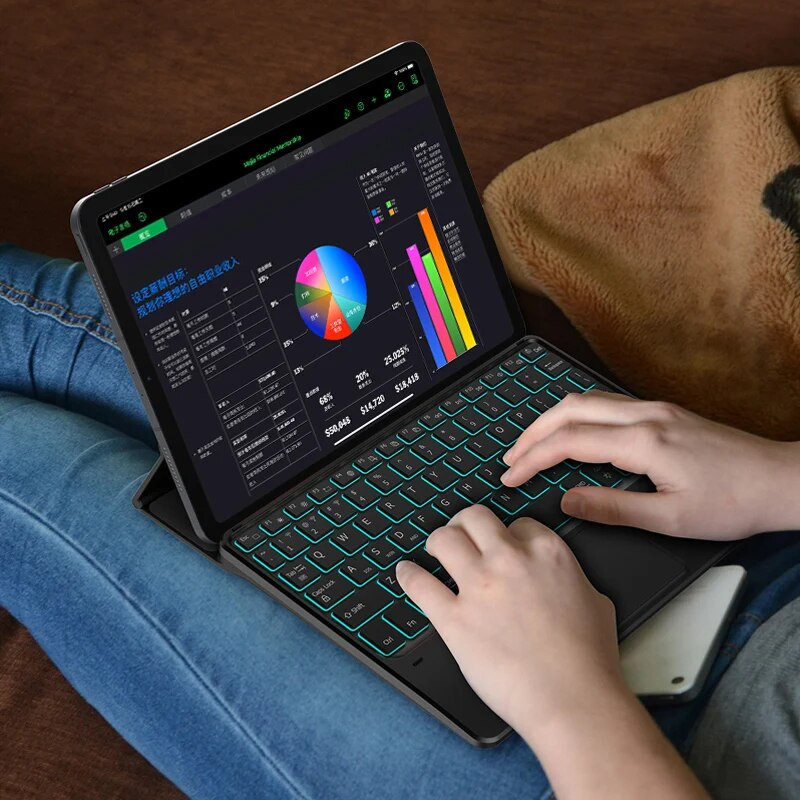 Jutiklinės planšetės klaviatūros foninis apšvietimas „Bluetooth“, skirtas „Huawei MateBook E DRC-W58 DRC-W56 DRC-W76 12.6“ 2022 MatePad Pro 12.6 10.8 planšetinio kompiuterio dėklas