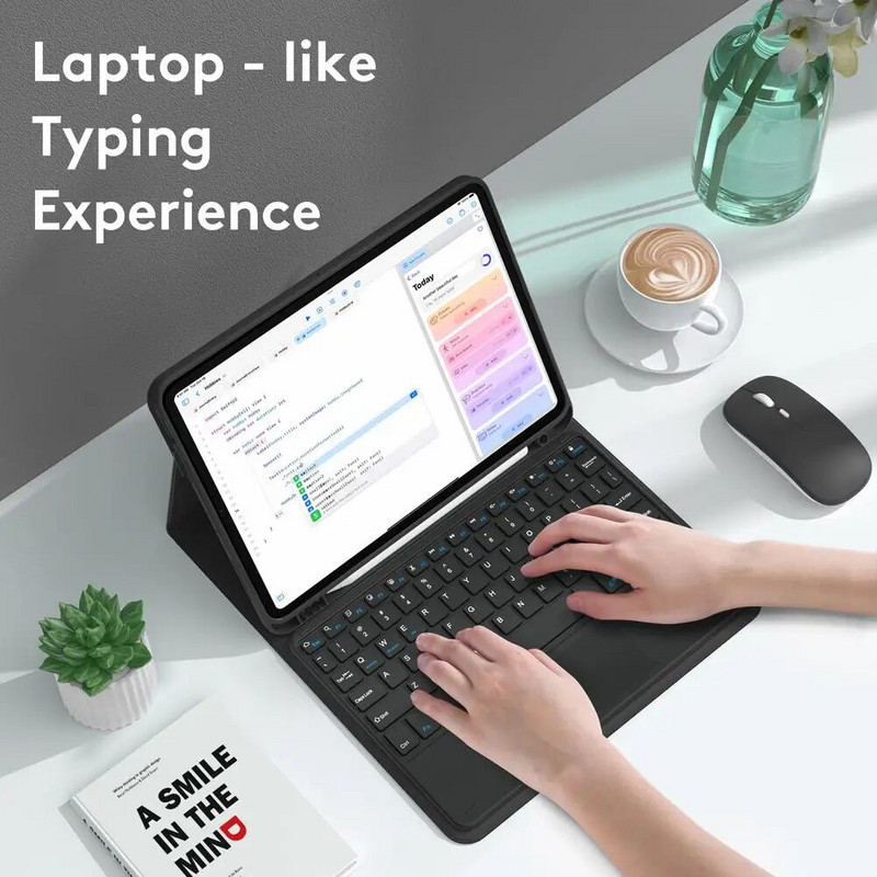 Su Bluetooth suderinama klaviatūra su apsauginiu odiniu dėklu, suderinama su Ipad Pro11 Air5 10,9 colio 11 colių