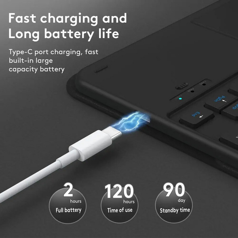 Su Bluetooth suderinama klaviatūra su apsauginiu odiniu dėklu, suderinama su Ipad Pro11 Air5 10,9 colio 11 colių